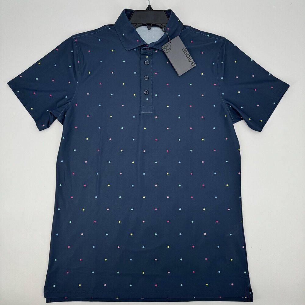 NEW G Fore Men's Size Medium All Over Print Performance Golf Polo Shirt Casual - Picture 2 of 6